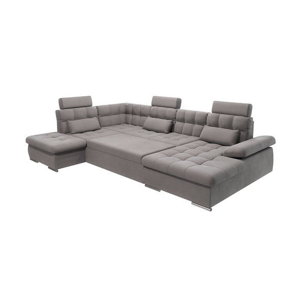 Sivá rozkladacia/s úložným priestorom rohová pohovka (ľavý roh/do "U") Merkur – Ropez-image-2