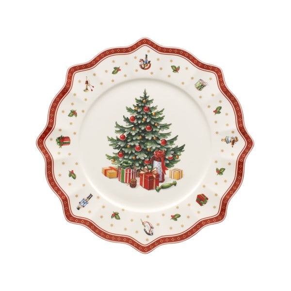 Biely porcelánový tanier s vianočným motívom Villeroy & Boch, ø 34,5 cm