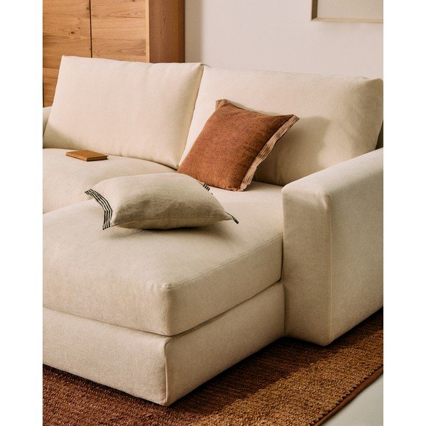 Béžová ženilková rohová pohovka (pravý roh/s leňoškou) Alea – Kave Home-image-1