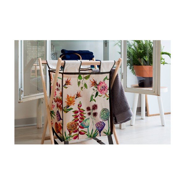 Úložný kôš s konštrukciou z borovicového dreva Madre Selva Flores Salvajes, 50 l-image-1