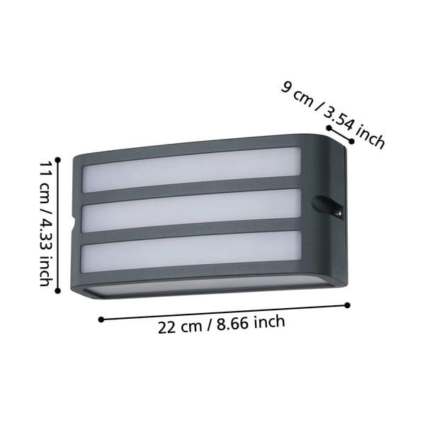 Nástenné vonkajšie svietidlo (výška 11 cm) CAMARDA – EGLO-image-2