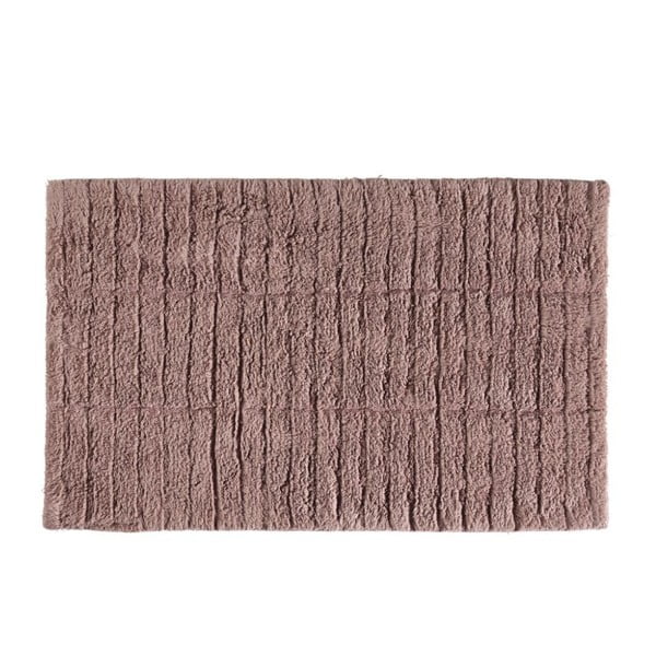 Tmavoružová bavlnená kúpeľňová predložka Zone Tiles, 50 × 80 cm