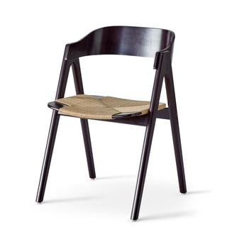 Čierna jedálenská stolička z bukového dreva s ratanovým sedákom Findahl by Hammel Mette