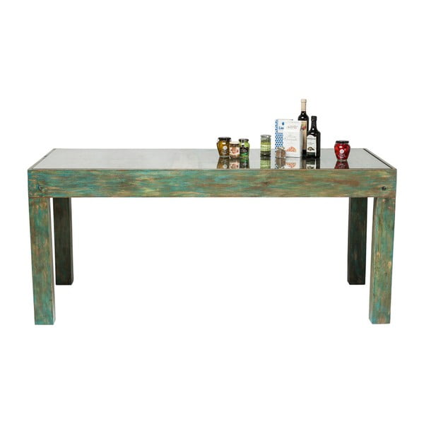 Zelený jedálenský stôl s doskou z mangového dreva Kare Design Surprise, 180 × 90 cm