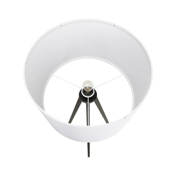 Stojacia lampa s čiernou konštrukciou a bielym tienidlom Kokoon Trivet-image-1