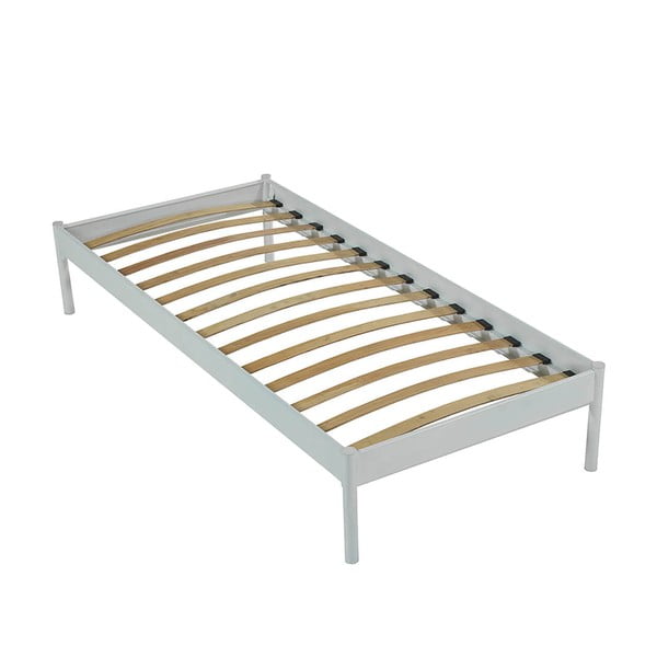 Biela kovová jednolôžková posteľ s roštom 120x200 cm Hatkus – Kalune Design-image-4
