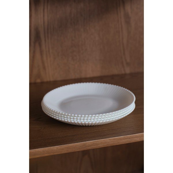Biele dezertné sklenené taniere v súprave 4 ks ø 17,5 cm Alessia – Jotex-image-1