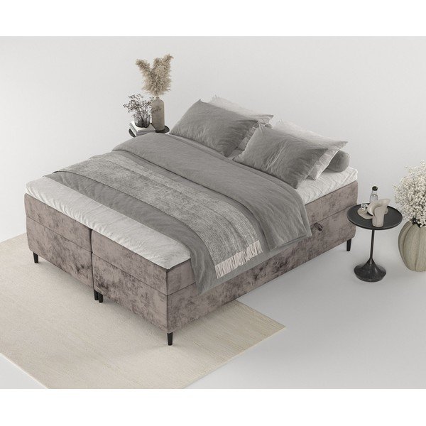 Hnedá boxspring posteľ s úložným priestorom 180x200 cm Araya – Maison de Rêve-image-3