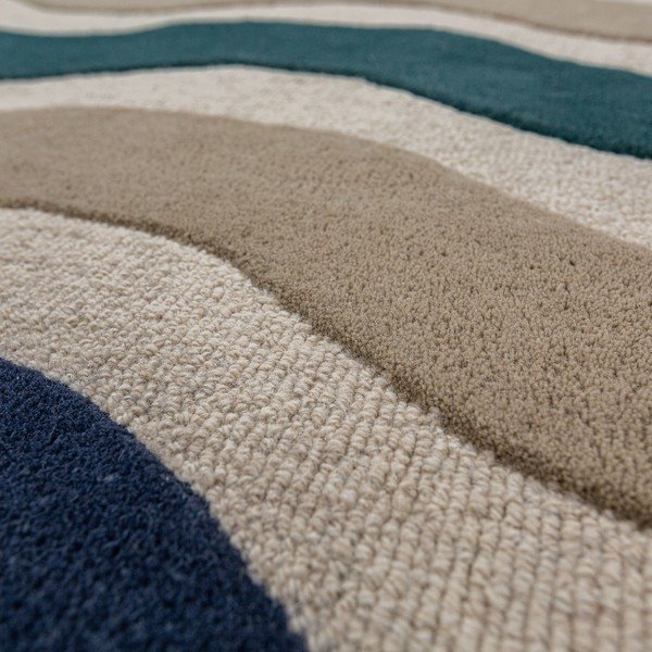 Modrý ručne tkaný vlnený behúň 80x300 cm Cascade Wool – Flair Rugs-image-4