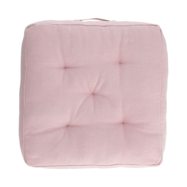 Ružový bavlnený sedák Kave Home Sarit, 60 x 60 cm