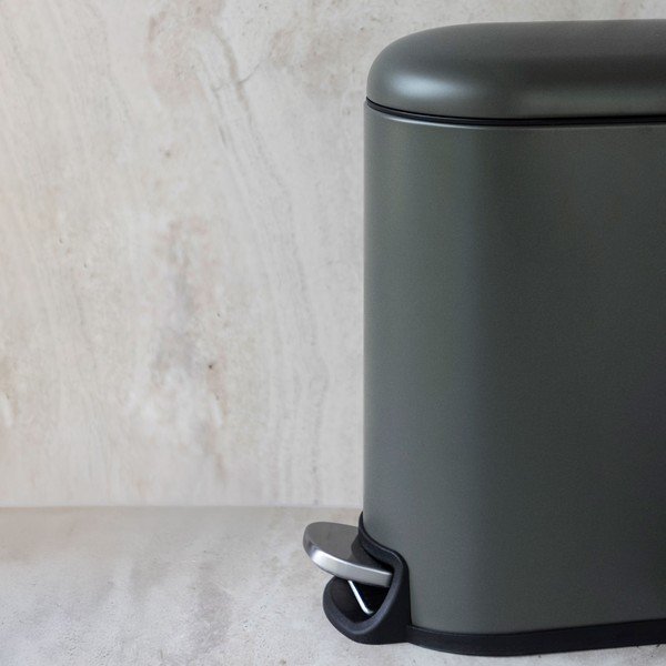 Tmavozelený pedálový kovový odpadkový kôš 5 l Mini Walther – Mette Ditmer Denmark-image-1