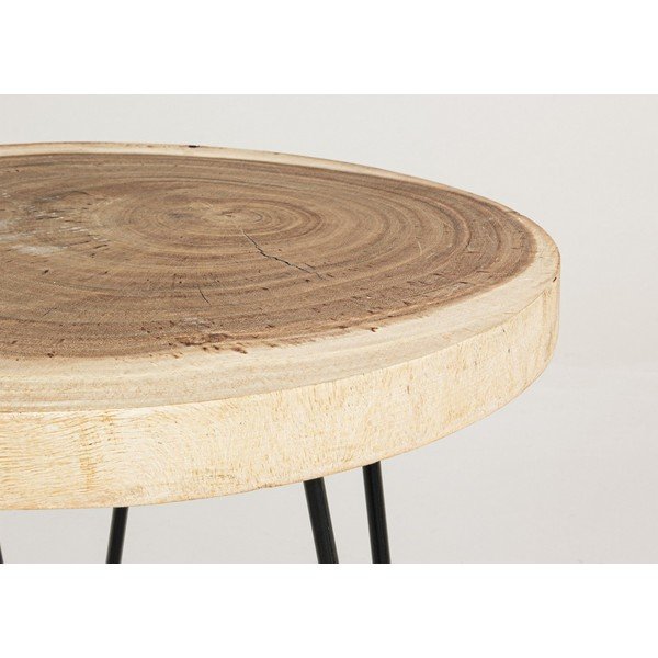 Okrúhly odkladací stolík z masívu munggur ø 56 cm Tuala – Bizzotto-image-2