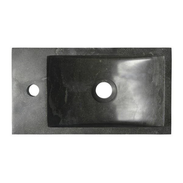 Čierne kamenné umývadlo 40x22 cm Blok – Sapho-image-1