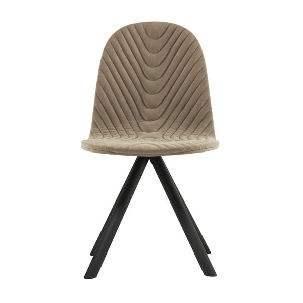 Béžová stolička s čiernymi nohami IKER Mannequin Wave