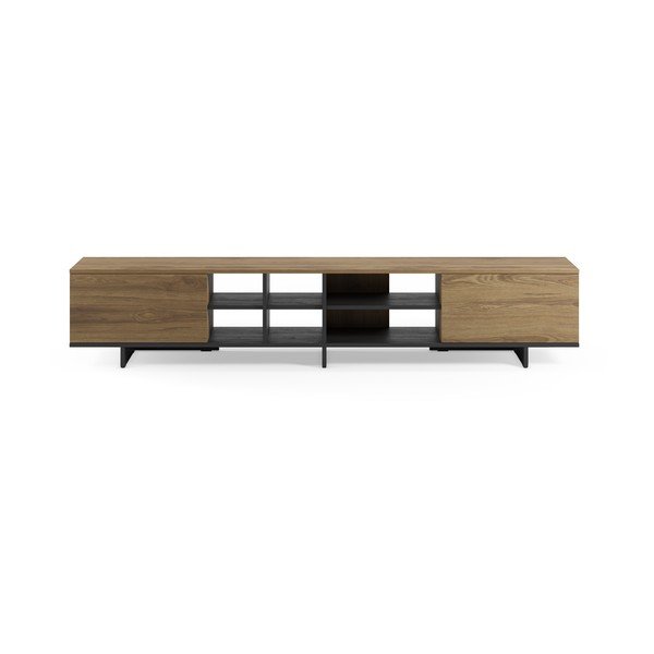 Čierny/v prírodnej farbe TV stolík v dekore duba 230x44x36 cm Cequoia – Marckeric