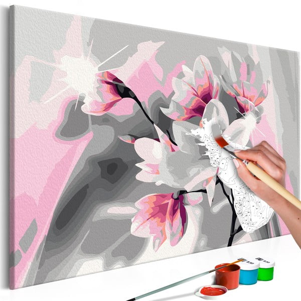 DIY set na tvorbu vlastného obrazu na plátne Artgeist Magnolia, 60 × 40 cm