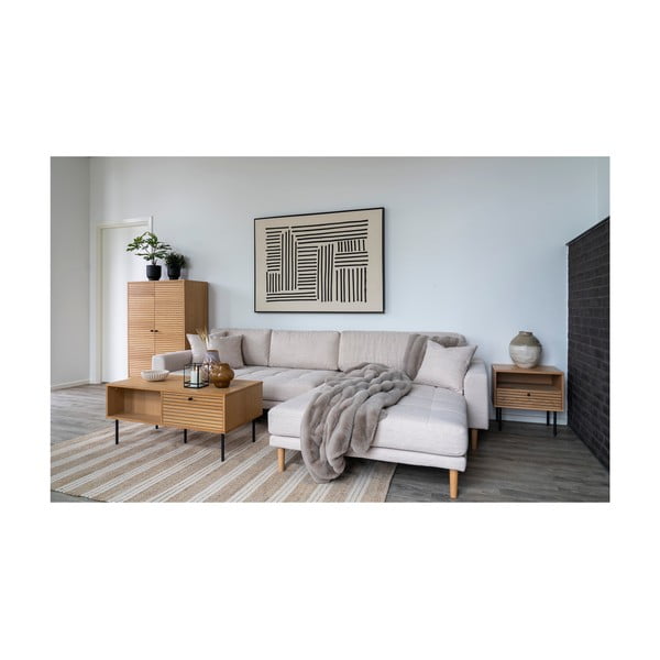 Sivá/béžová deka z umelej kožušiny 130x180 cm Galena – House Nordic-image-1