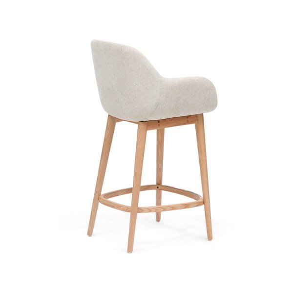 Béžová čalúnená barová stolička s podrúčkami (výška sedadla 66 cm) Konna – Kave Home-image-4