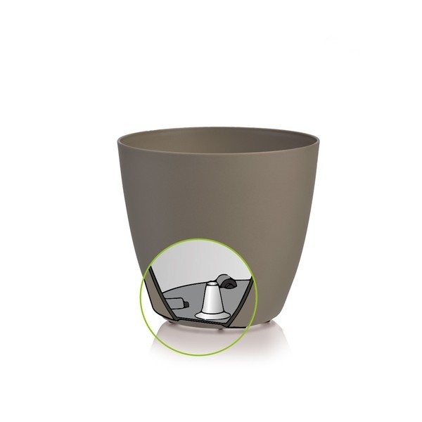 Sivohnedý kvetináč s pojazdnými kolieskami Gardenico Ella Twist'n'Roll Smart System, ø 40 cm-image-1
