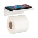 Biely samodržiaci kovový držiak na toaletný papier s poličkou Desulo – Wenko