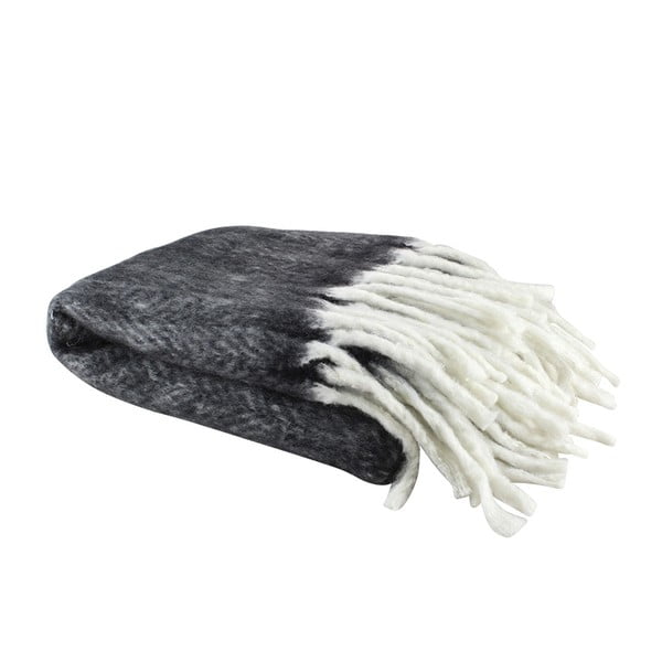 Vlnený pléd Wool Black, 130x160 cm