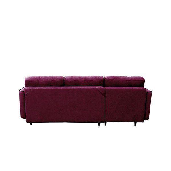 Fialová rohová rozkladacia pohovka Mazzini Sofas Dragonfly, ľavý roh, čierne nohy-image-2