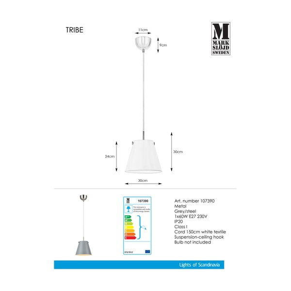 Šedé stropné svietidlo Markslöjd Tribe-image-2
