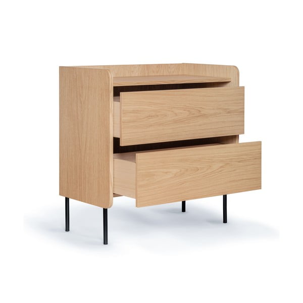 Vysoká komoda v dekore duba v prírodnej farbe 80x82 cm Wrap – Bonami Selection-image-3