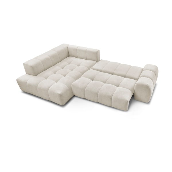 Biela ženilková rozkladacia/s úložným priestorom rohová pohovka (ľavý roh/do L) Everest – Bobochic Paris-image-4