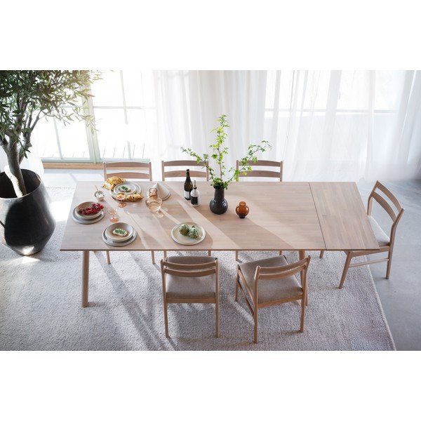Rozkladací jedálenský stôl z dubového dreva 95x220 cm Clapperton – Rowico-image-1