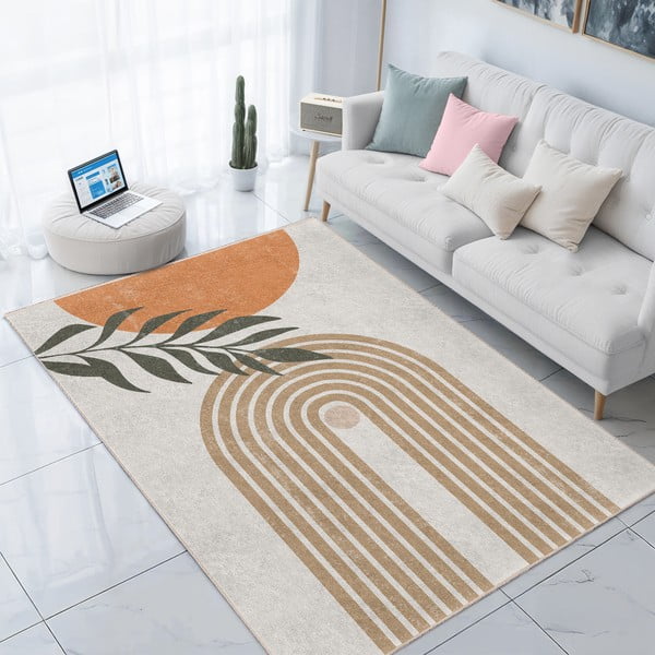 Krémový prateľný koberec 80x150 cm Dot Arch – Mila Home-image-3