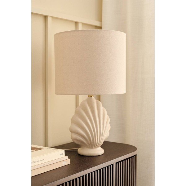 Biela/béžová stolová lampa z polyresínu (výška  58 cm) Shelley – Ellos Home-image-2