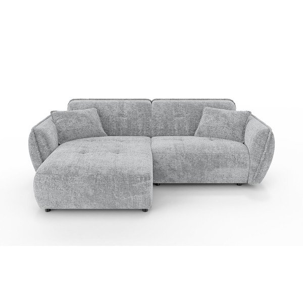 Svetlosivá ženilková rohová pohovka (ľavý roh/s leňoškou) Nelia – Ropez