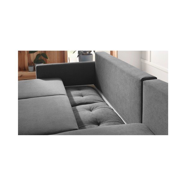 Tmavosivá rozkladacia rohová pohovka Bobochic Paris Balio, pravý roh-image-4