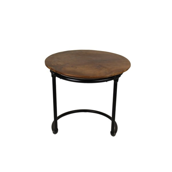 Odkladací stolík z teakového dreva a kovu HSM collection Kruk