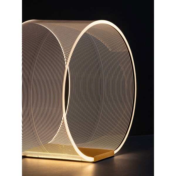 Hliníková LED stolová lampa so stmievačom v zlatej farbe s tienidlom z akrylového skla (výška  28 cm) Valentin – Nova Luce-image-2