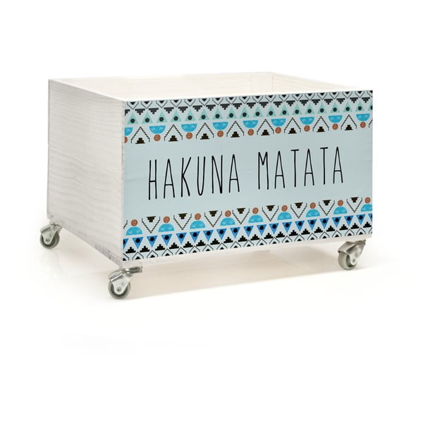 Drevená škatuľa na kolieskach Little Nice Things Hakuna Matata