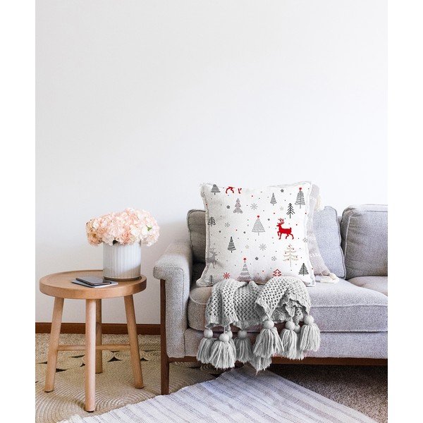 Vianočná žinylková obliečka na vankúš Minimalist Cushion Covers Nordic Christmas, 55 x 55 cm-image-2