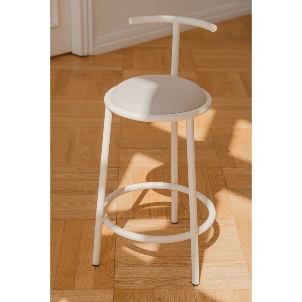 Béžová kovová barová stolička (výška sedadla 68 cm) Hogo – noo.ma-image-1