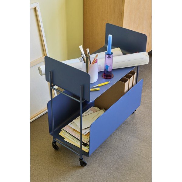Kovový servírovací stolík na kolieskach 32x63 cm Ays – Hübsch-image-1