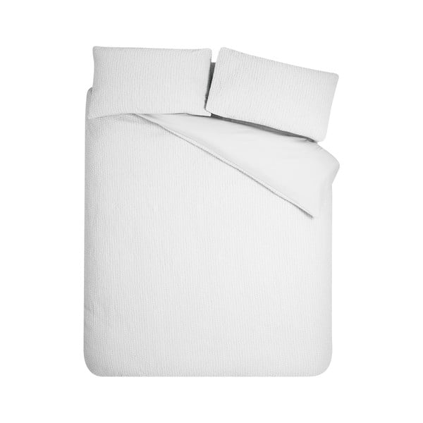 Biele krepové obliečky na dvojlôžko/predĺžené 230x220 cm Crinkle Seersucker – Catherine Lansfield