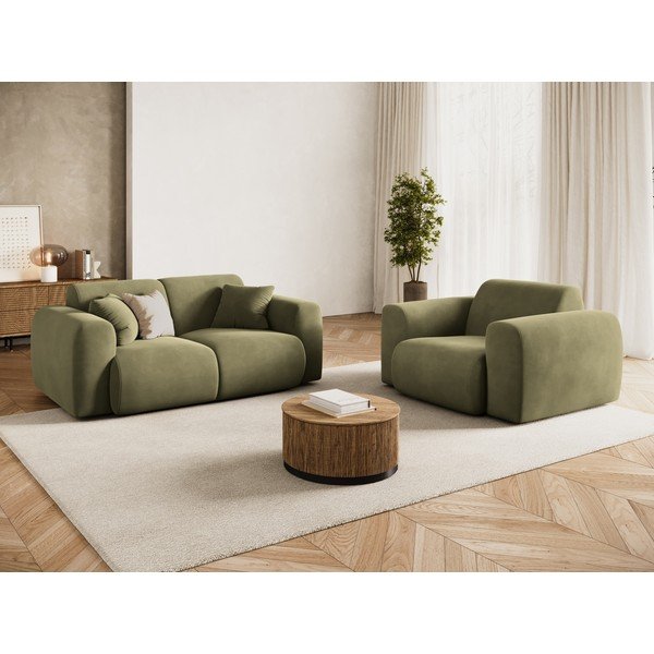 Khaki zamatová pohovka 170 cm Molino – Micadoni -image-1