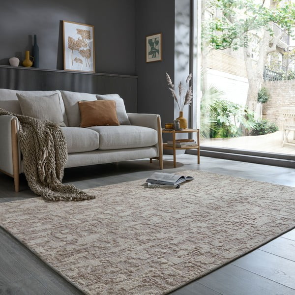 Sivobéžový prateľný koberec 78x150 cm Connely – Flair Rugs-image-1