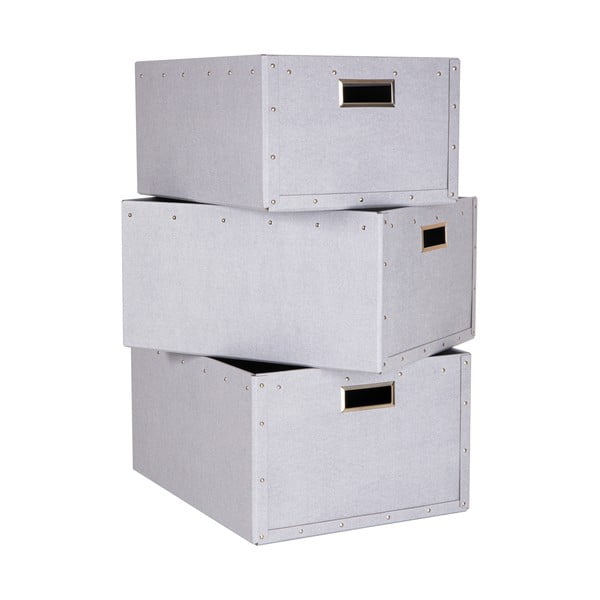 Svetlosivé kartónové úložné boxy v súprave 3 ks Ture – Bigso Box of Sweden