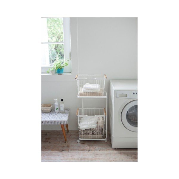 Biele pojazdné poličky na koše na bielizeň YAMAZAKI Tosca Laundry-image-2