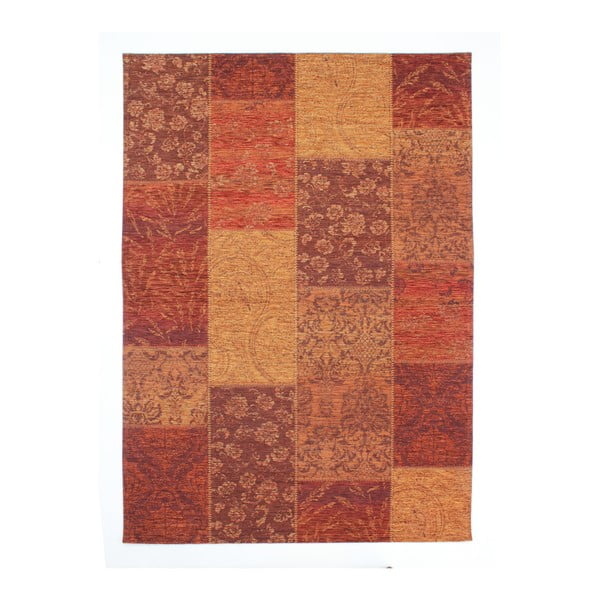 Červený koberec Flair Rugs Patchwork Chennile Terracotta, 155 × 230 cm