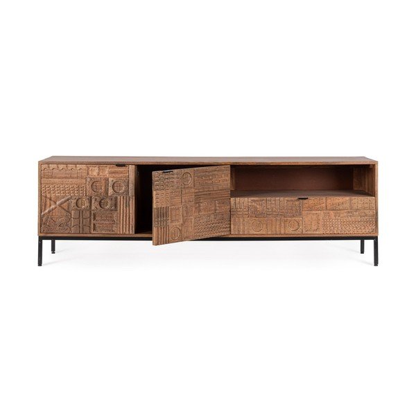 TV stolík z mangového dreva v prírodnej farbe 180x55x42 cm Kindia – Bizzotto-image-2