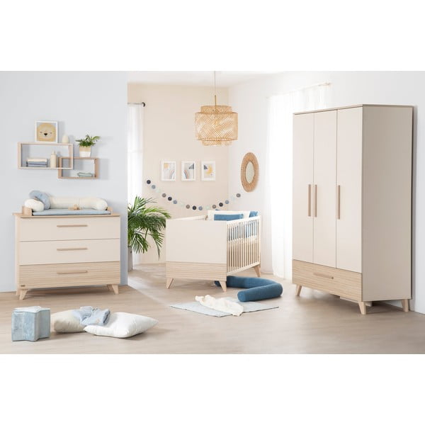 Béžová postieľka s nastaviteľnou výškou 70x140 cm Sidney – Roba-image-4