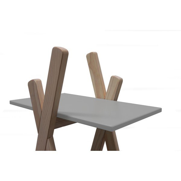 Detská knižnica so sivými policami s konštrukciou z borovicového dreva Marckeric Elisa-image-4