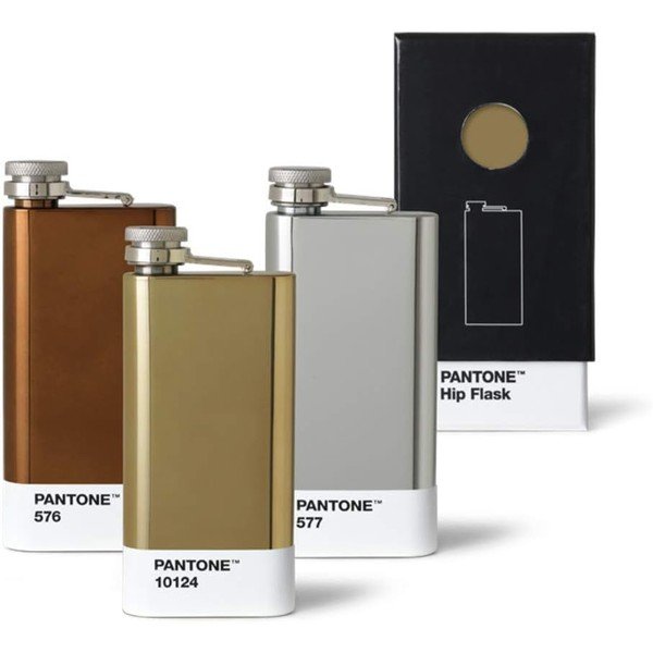 Ploská fľaša v zlatej farbe Pantone, 150 ml-image-1